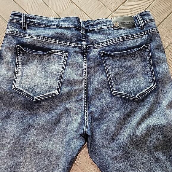 Argonaut Nation Jeans Slim Stretch Distressed Blue Denim - Picture 7 of 10